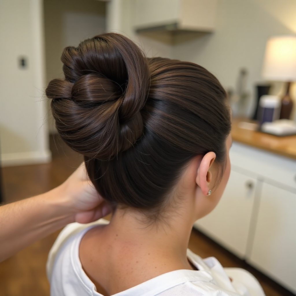 High Rope Bun Hairstyle