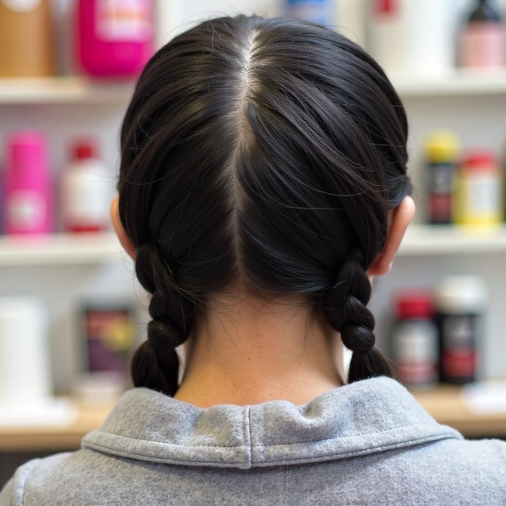 Minimalistic Braided Hairstyle for Gym