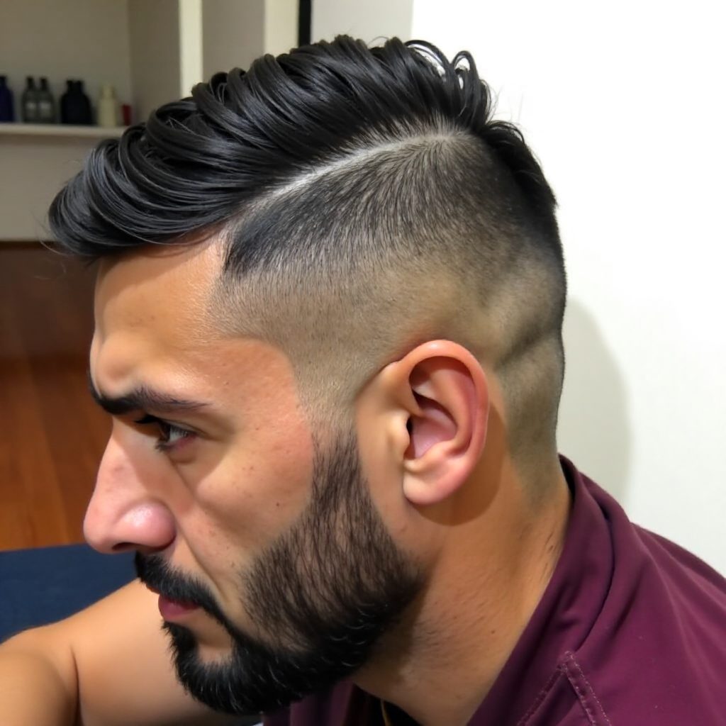 high fade curly mohawk