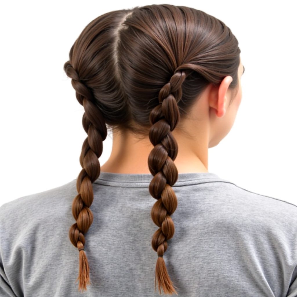 triple braid sporty hairstyle