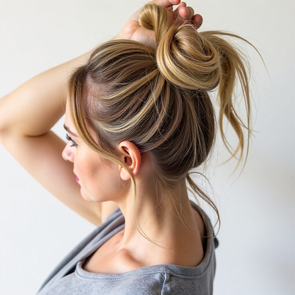 Messy Pony With A Head Scarf