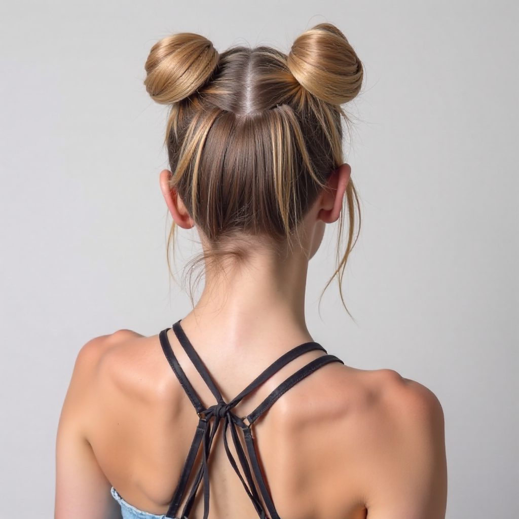 Pigtail Buns Updo