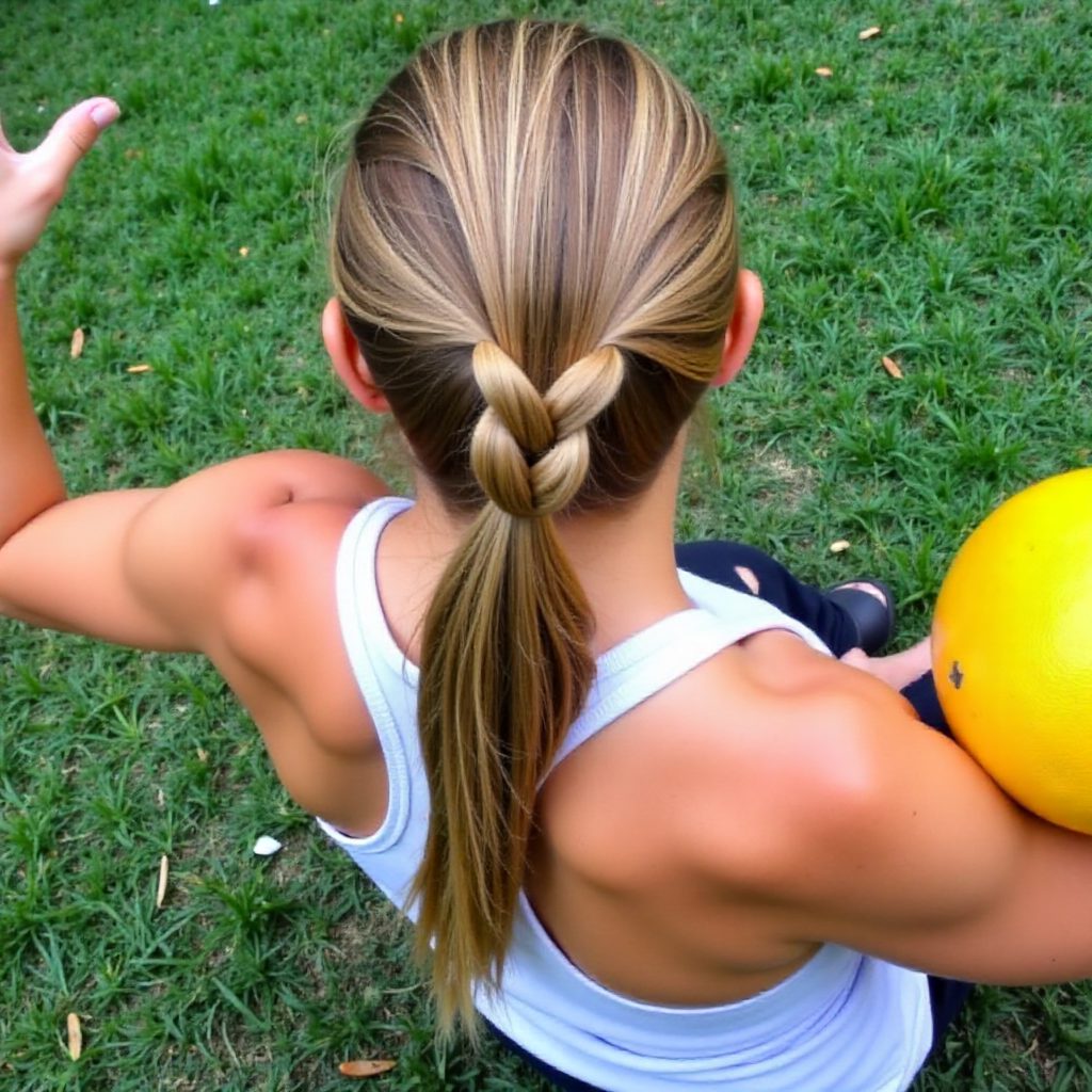 braided sporty ponytail for long hair