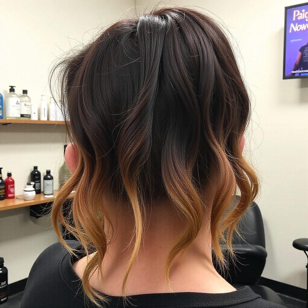 black asymmetrical flat top for natural hair