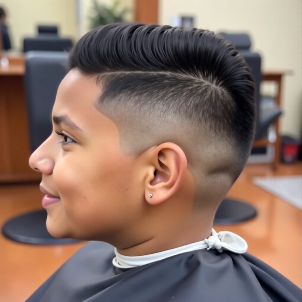 flat top with angled edges and fade