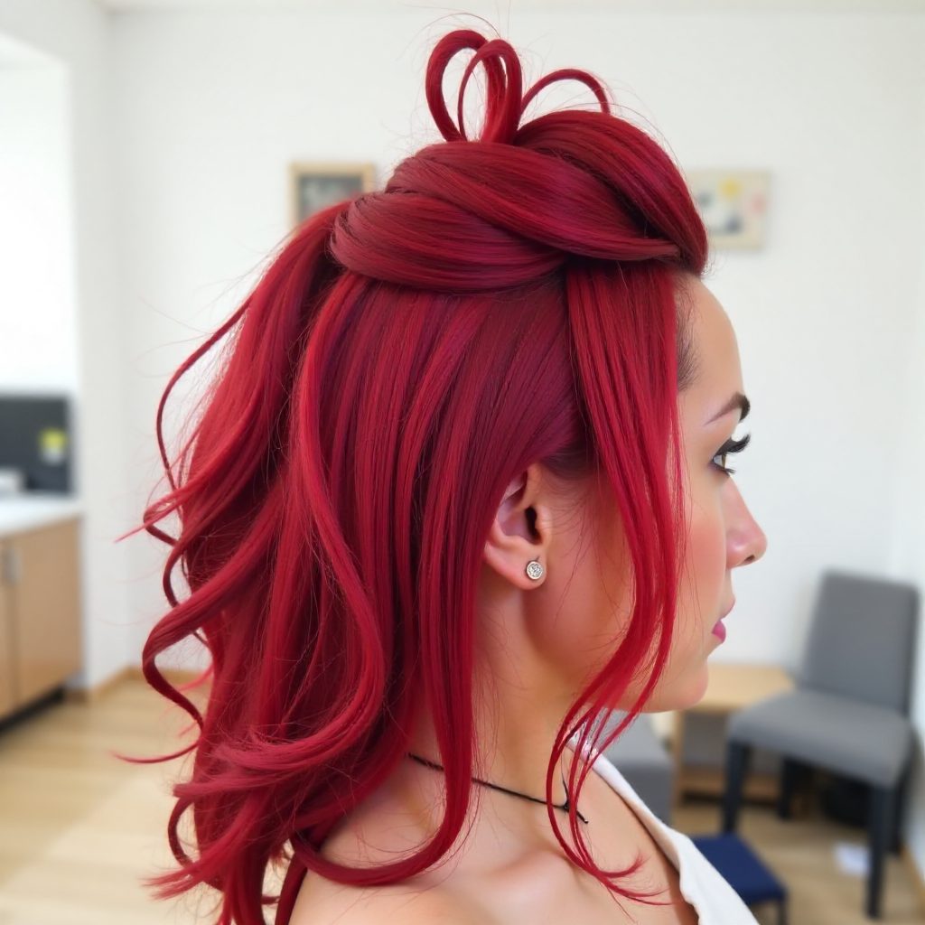 messy top knot with undercut