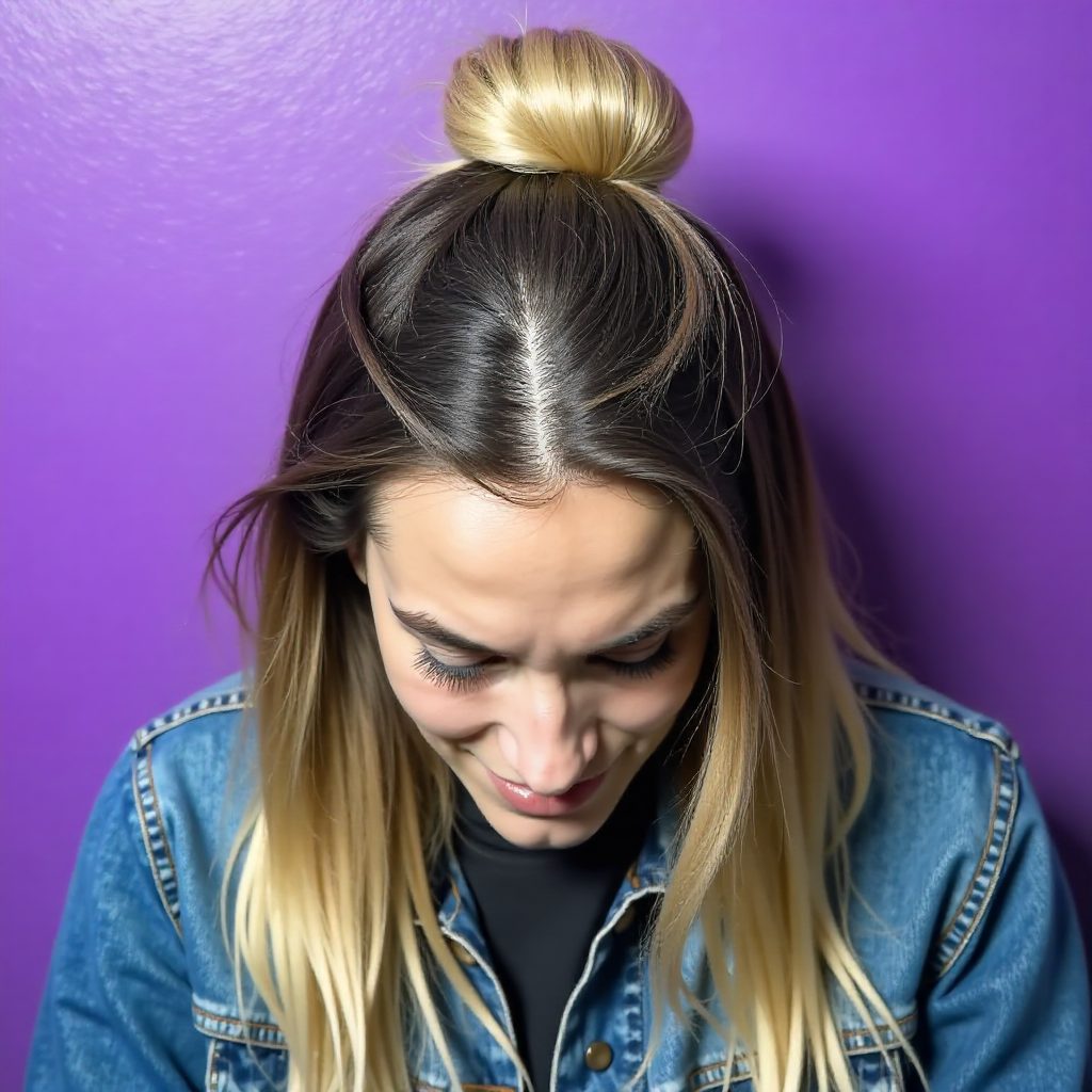 Braided Half Up Top Knot