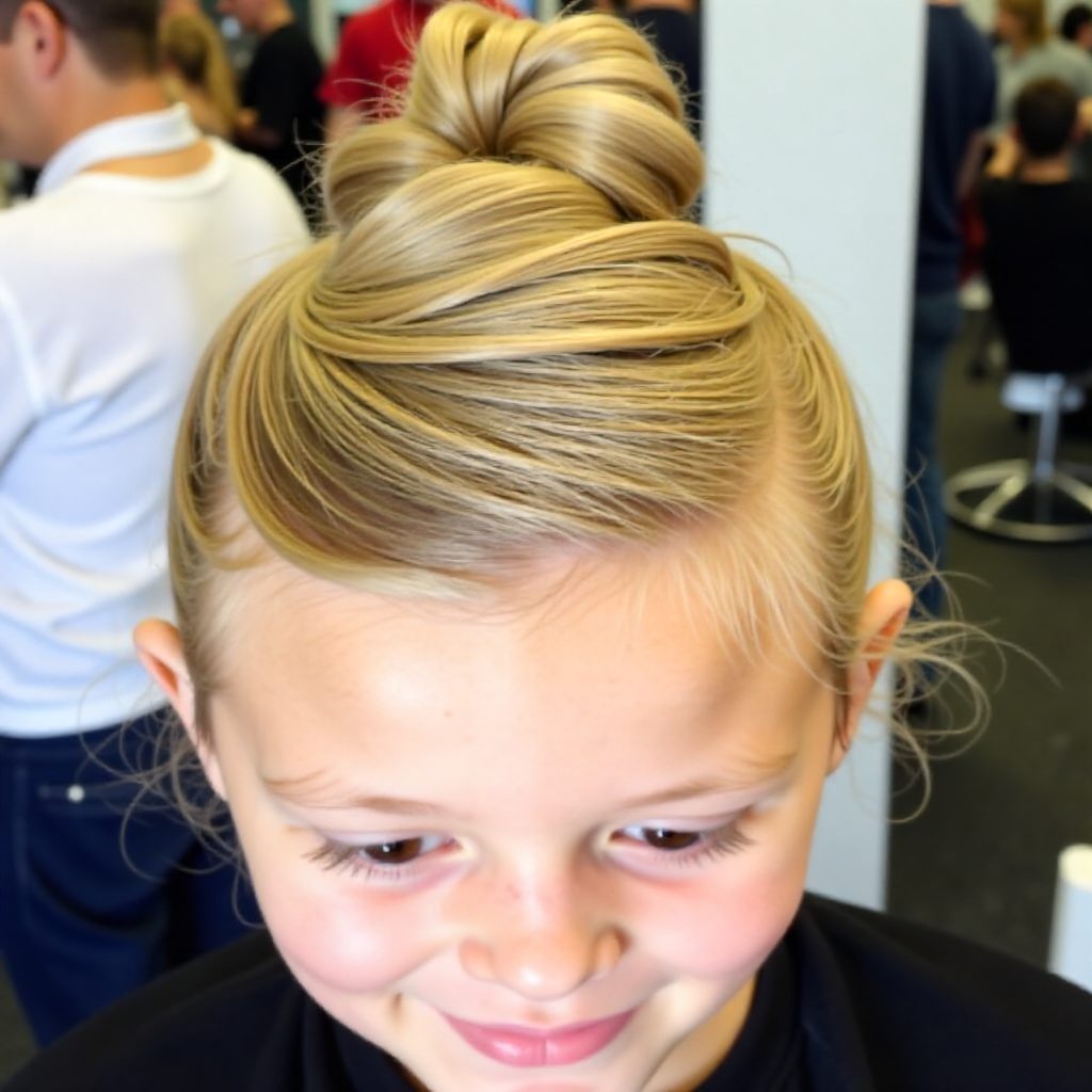 blonde twisted top knot