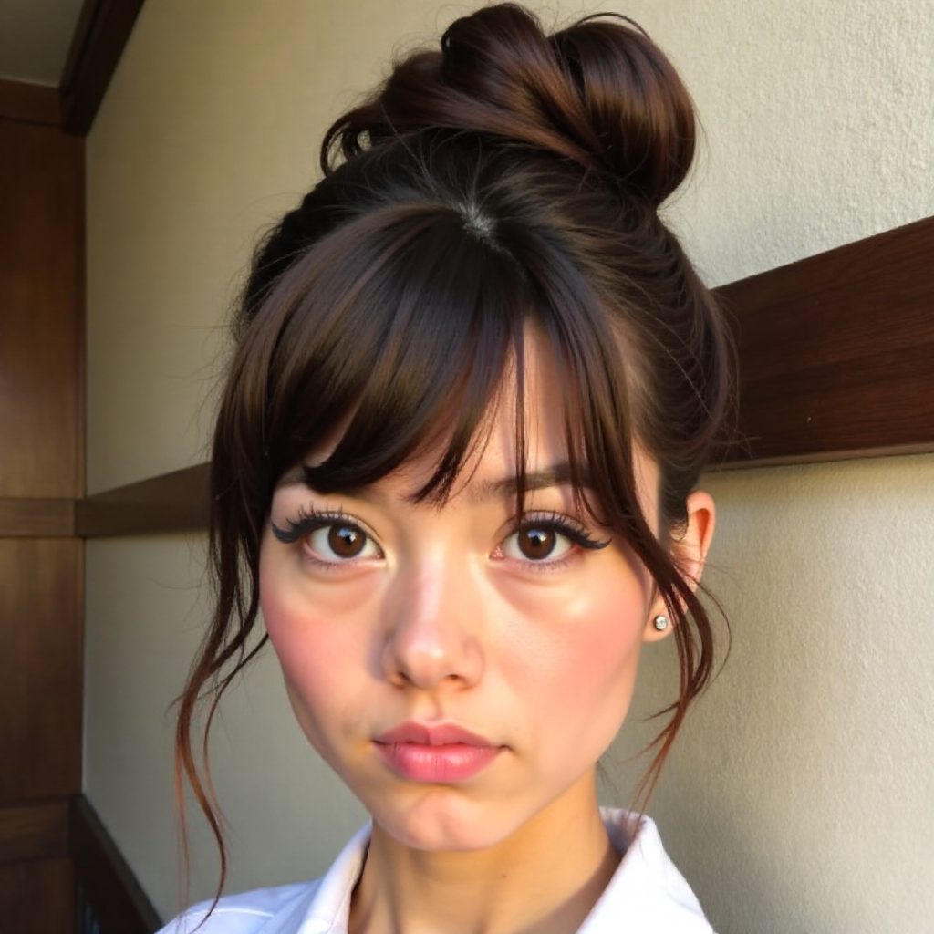 top knot for short hair