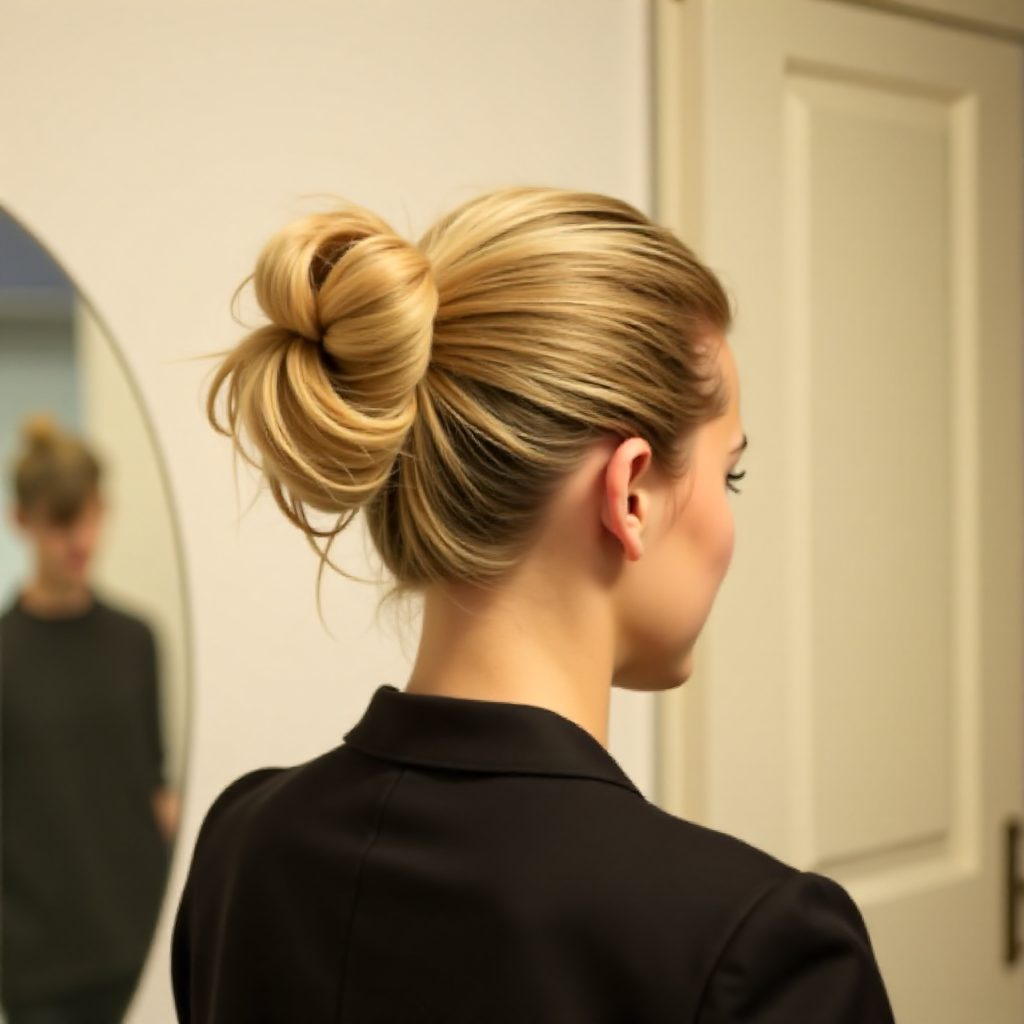 cute blonde bun updo