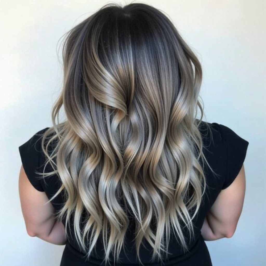 Long Silver Ombre Hair