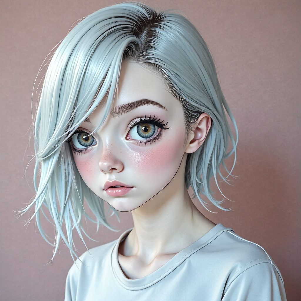 Medium Length Silver Hair With Bangs