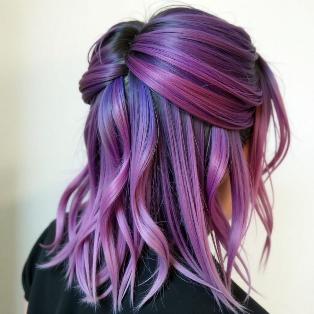 Purple, Red And Blue Pastel Hair