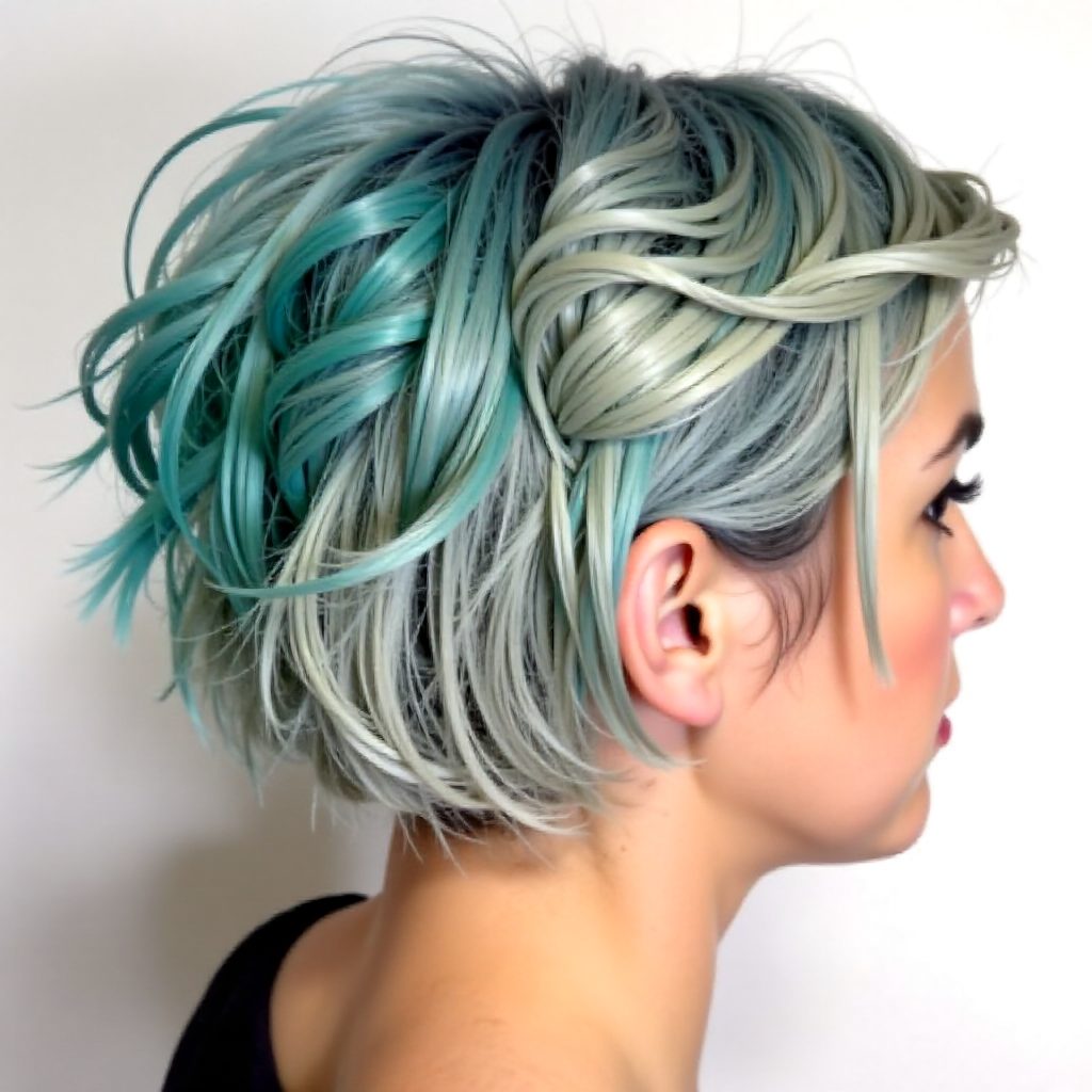 Asymmetrical Teal Dye Undercut