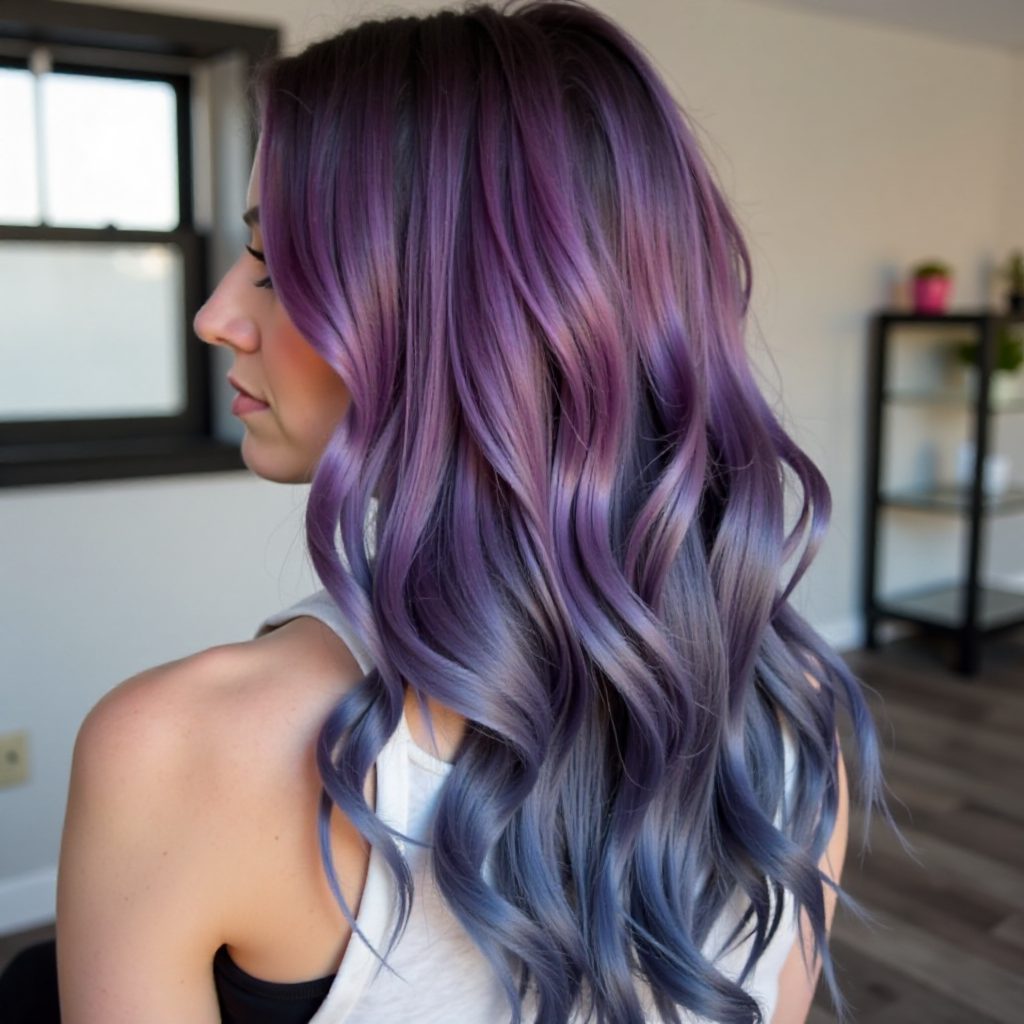 Purple To Gray Ombre Hair