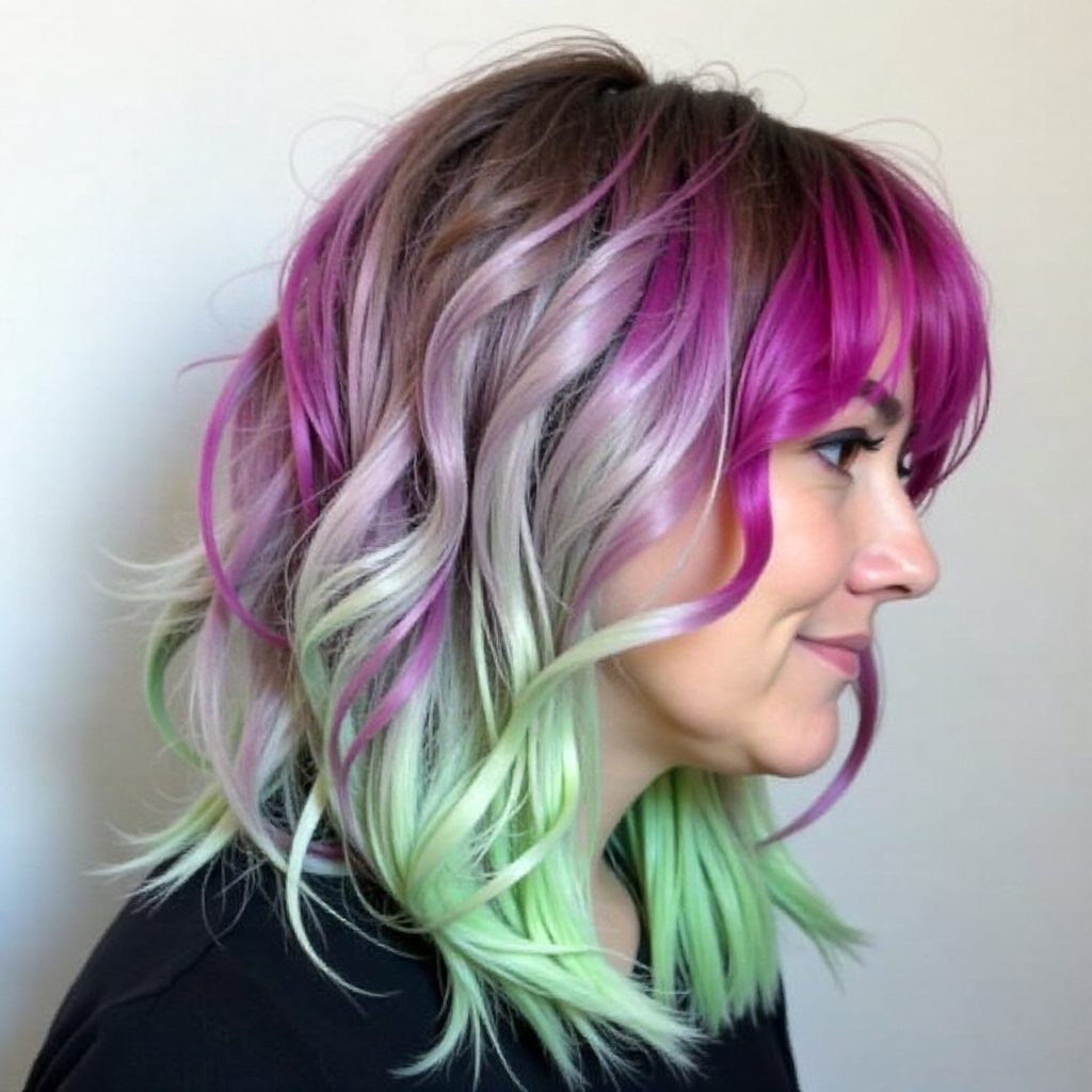 Pink And Mint Hair Color Idea