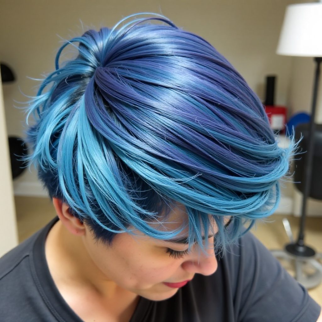 Blue Hair With Teal Highlights