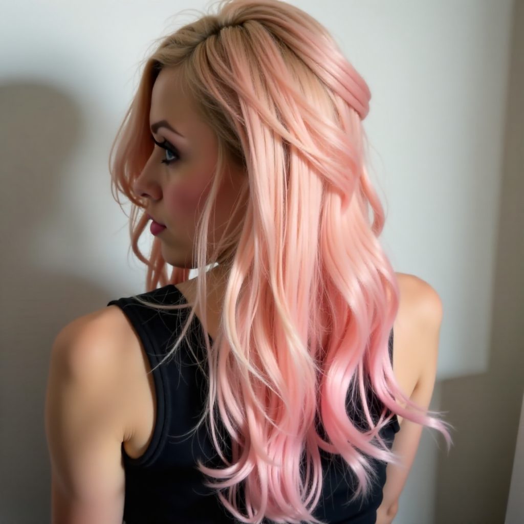 Two-Tone Pastel Pink Hair Color Idea