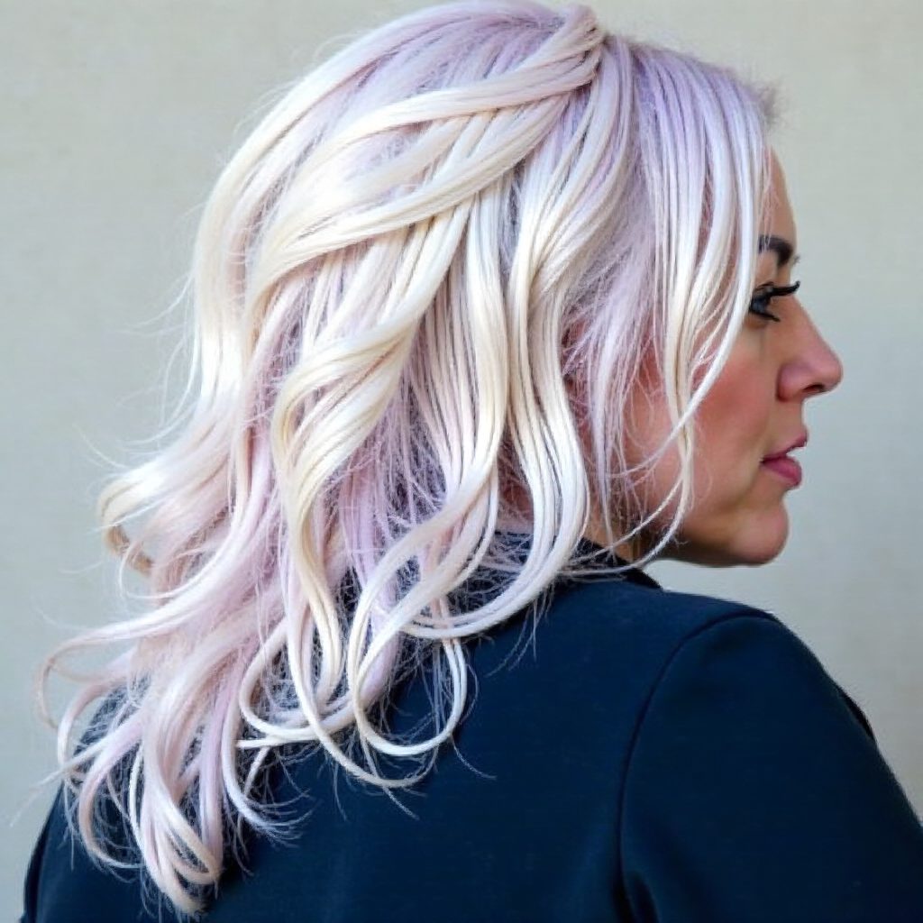 Platinum And Lavender Hair Color Idea