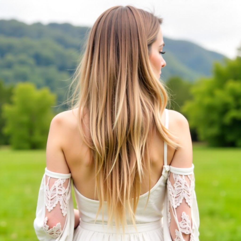 Boho Braided Half Updo For Long Hair