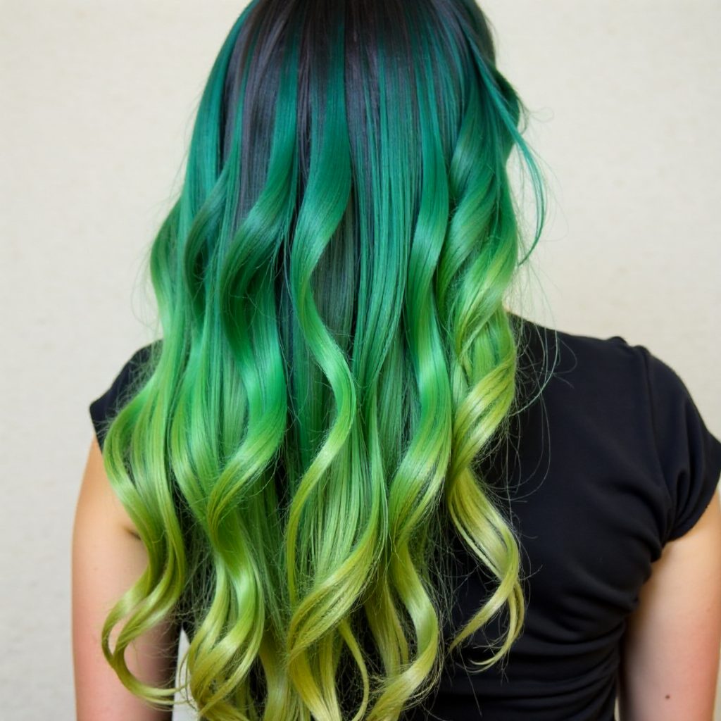 Blue Green And Yellow Ombre