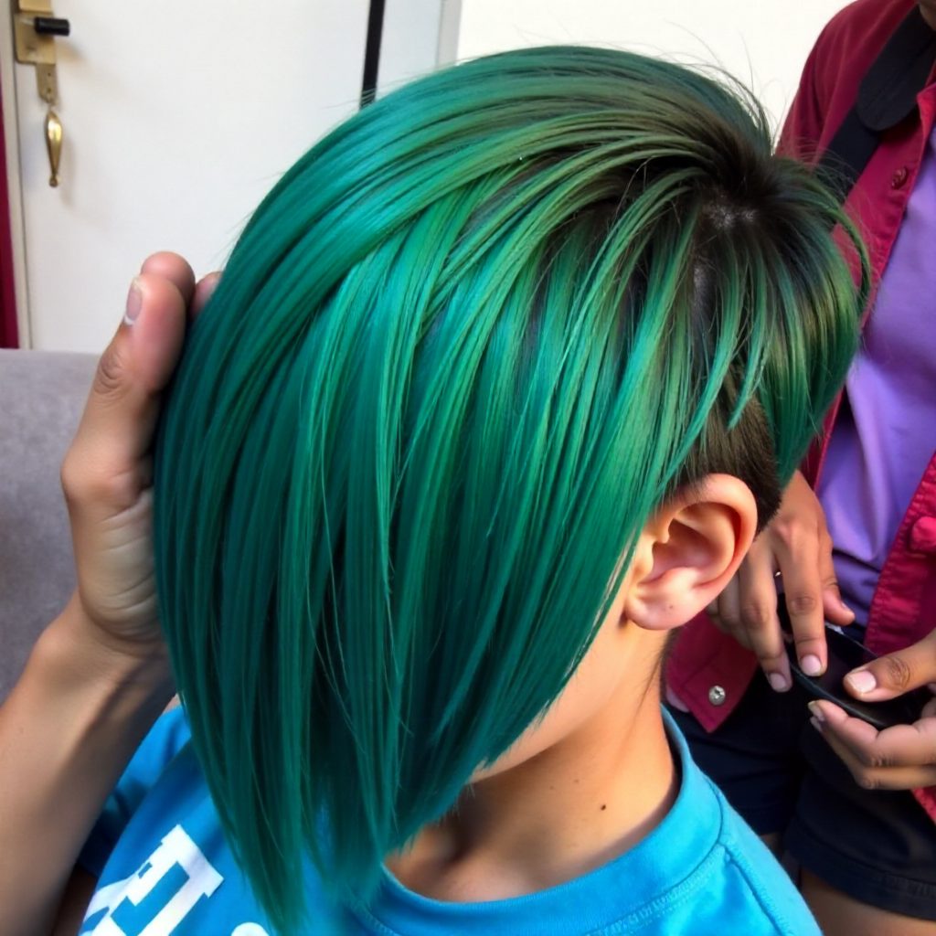 Green Asymmetrical Bob
