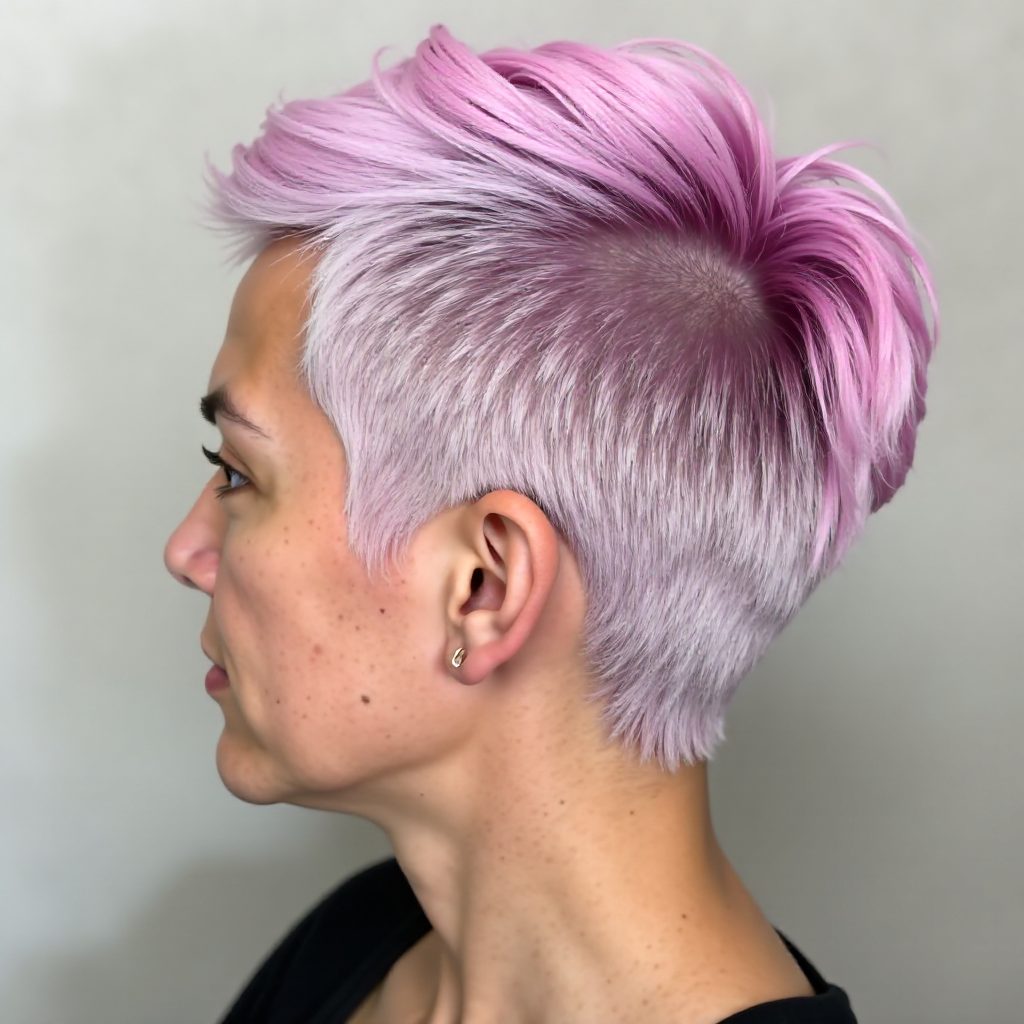 Extra Short Pastel Pink Hairstyle