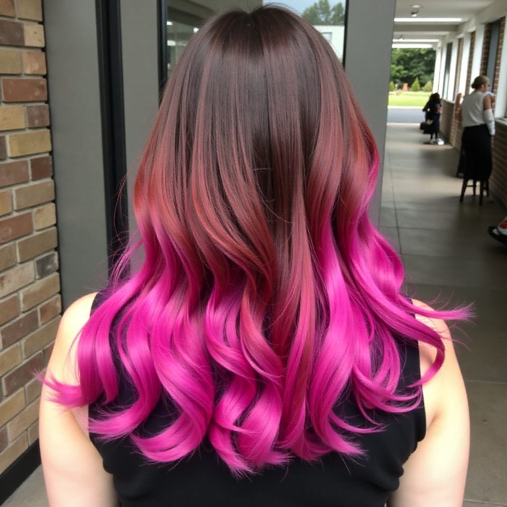 Purple And Pink Dip Dye For Brown Hair
