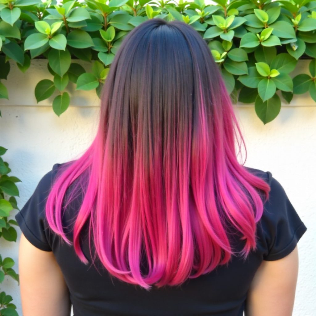 Black To Pink Ombre