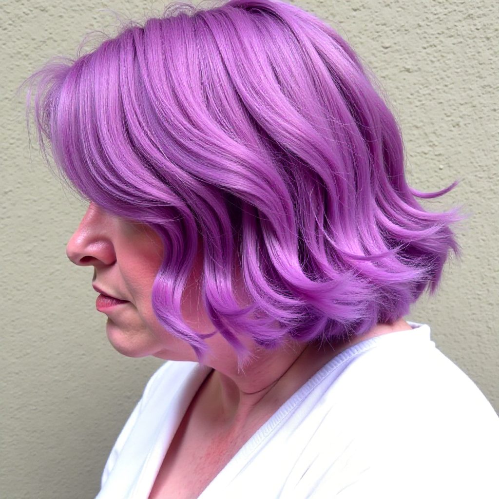 Medium Purple Pink Hairstyle
