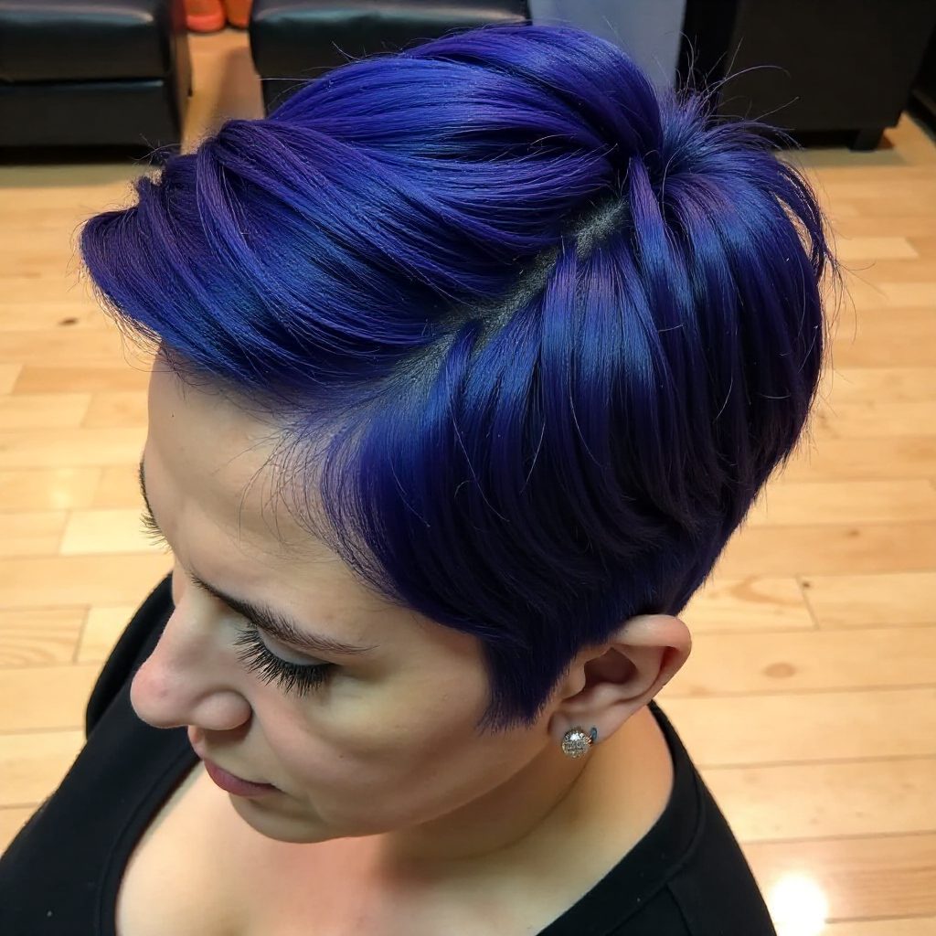 Purple Blue Pixie For Black Women