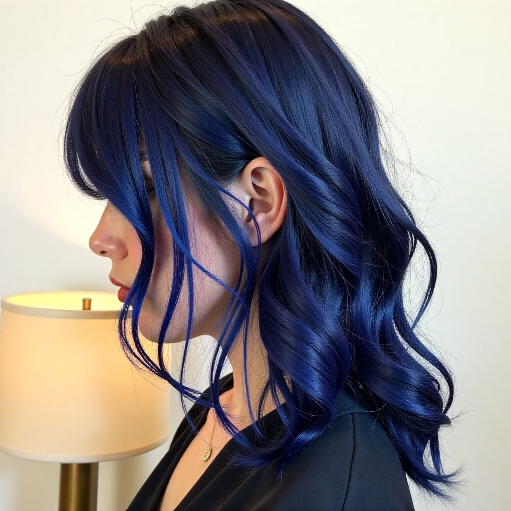 Blue And Purple Highlights For Black Hair