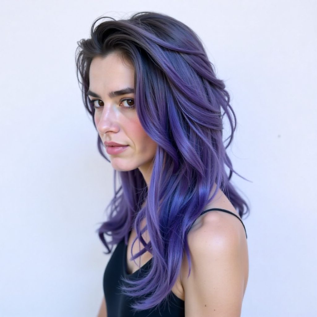 Long Braided Pastel Purple Mohawk