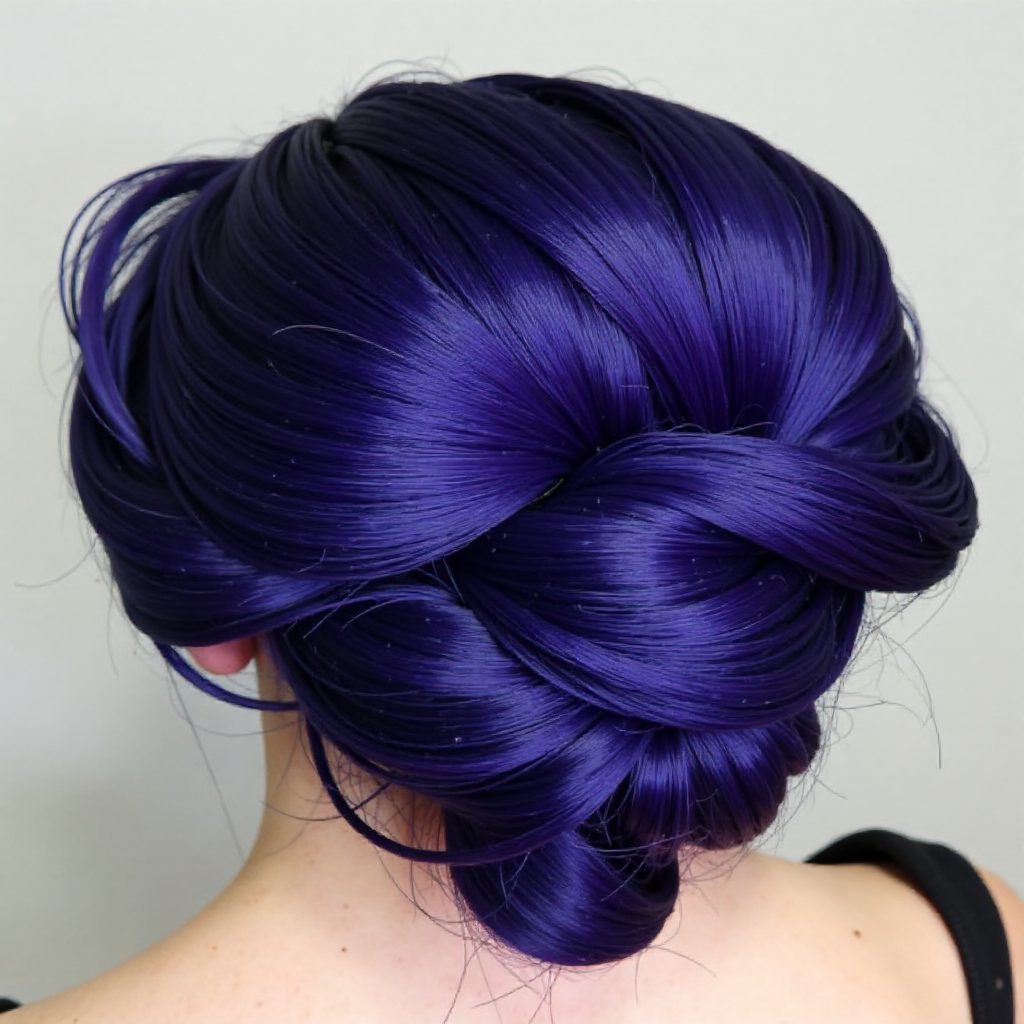 Indigo Blue Twisted Updo