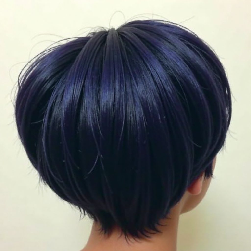 Layered Dark Purple Blue Bob