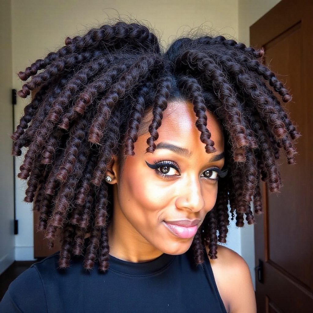 Black Curly Bandana Hairstyle