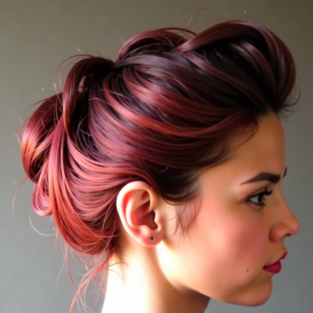 Retro Bandana Updo With Side Undercuts