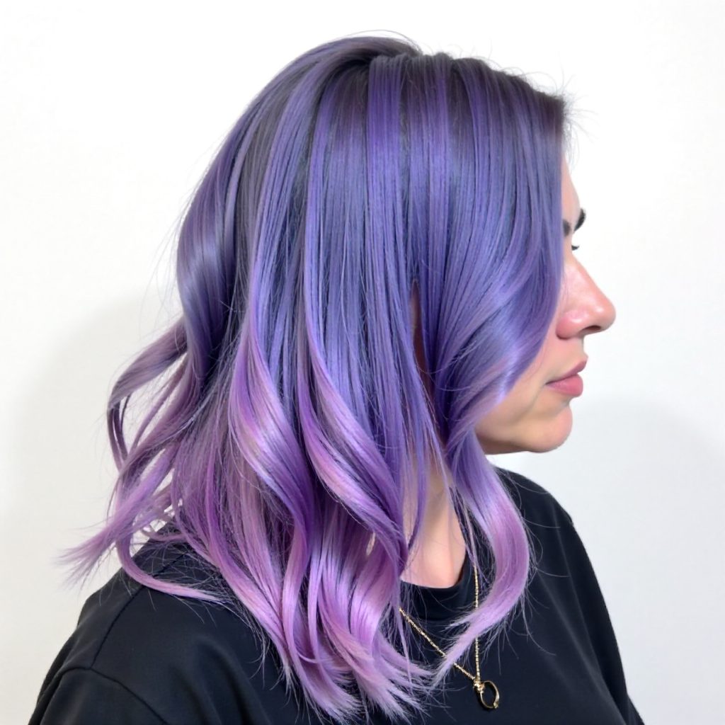 Pastel Purple Wavy Hair