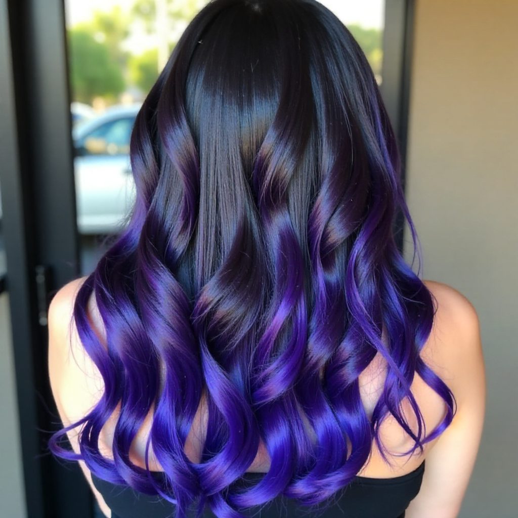 Black To Purple Ombre Hair