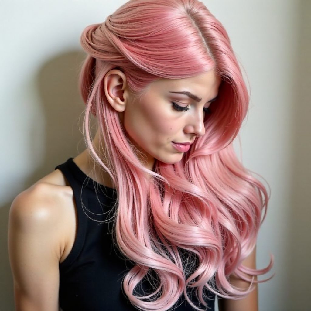 Pastel Pink Hair With Highlights
