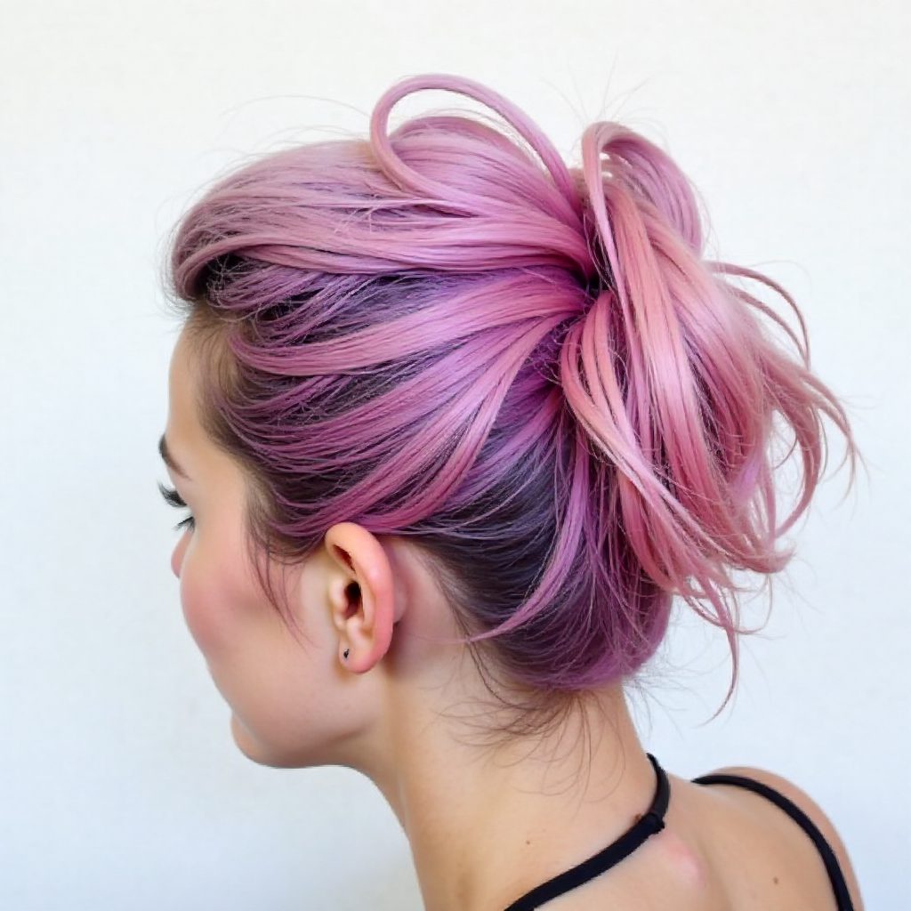 Pastel Purple Mohawk Updo