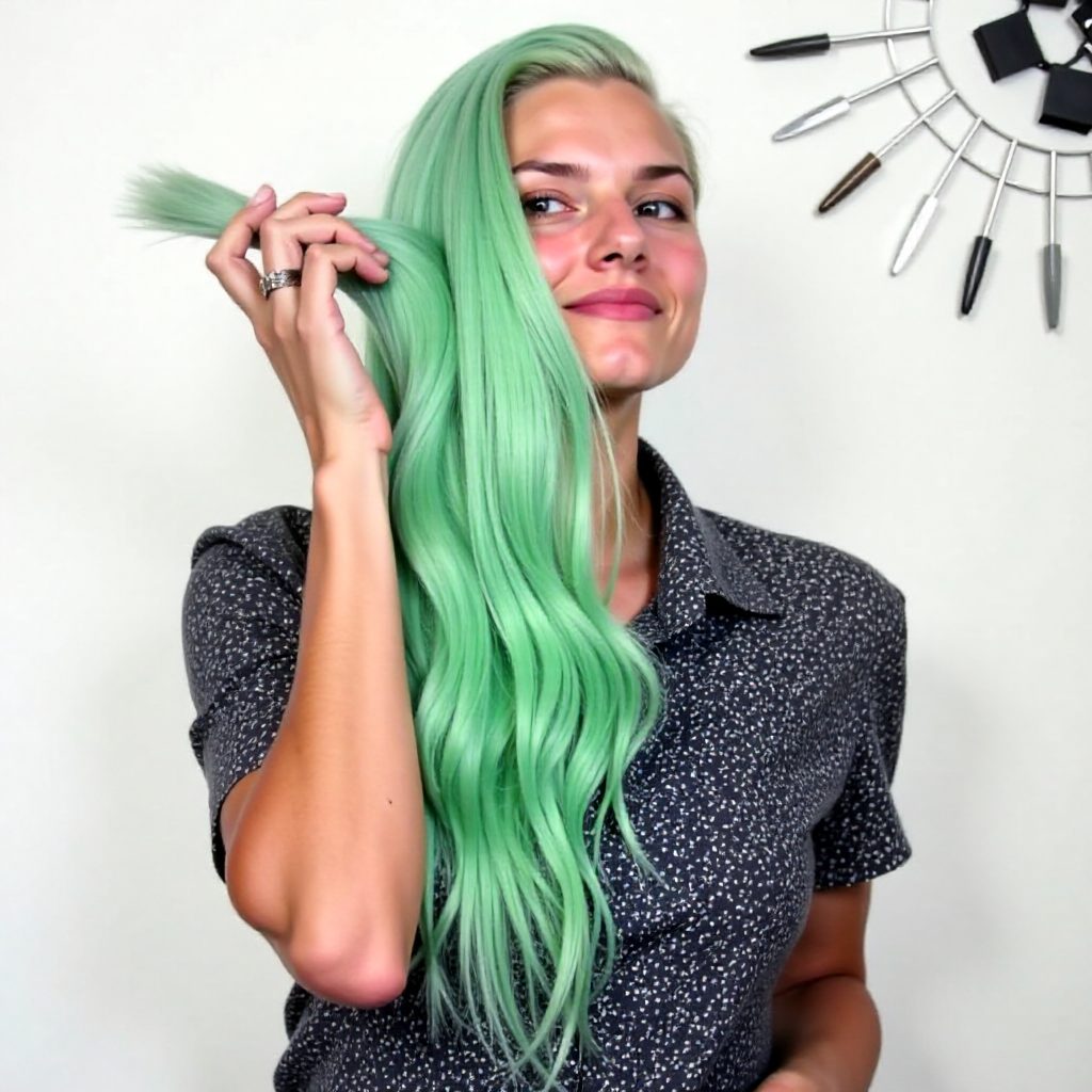 Half Teal Half Pink Pastel Hair