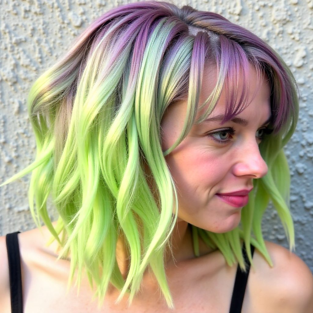 Pastel Dyed Lob With Bangs