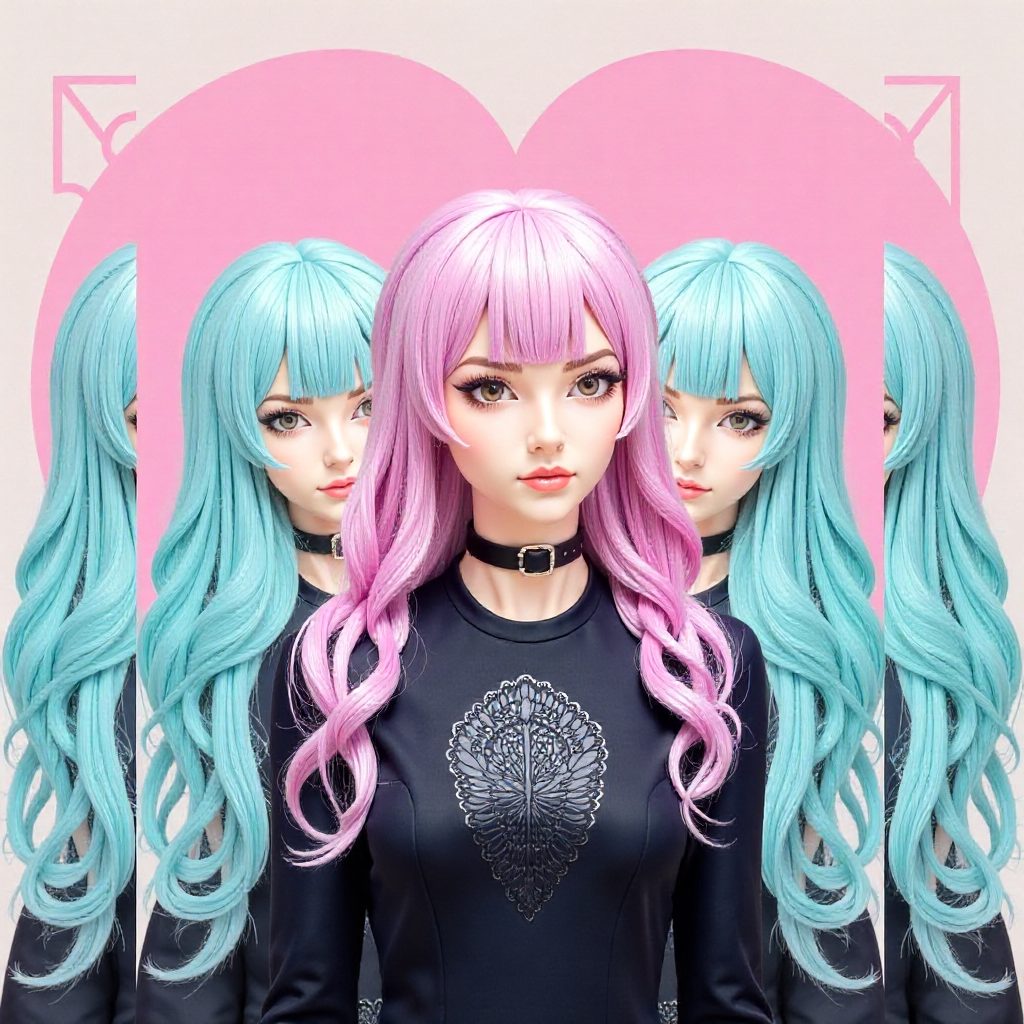 Cotton Candy Half Updo For Long Hair