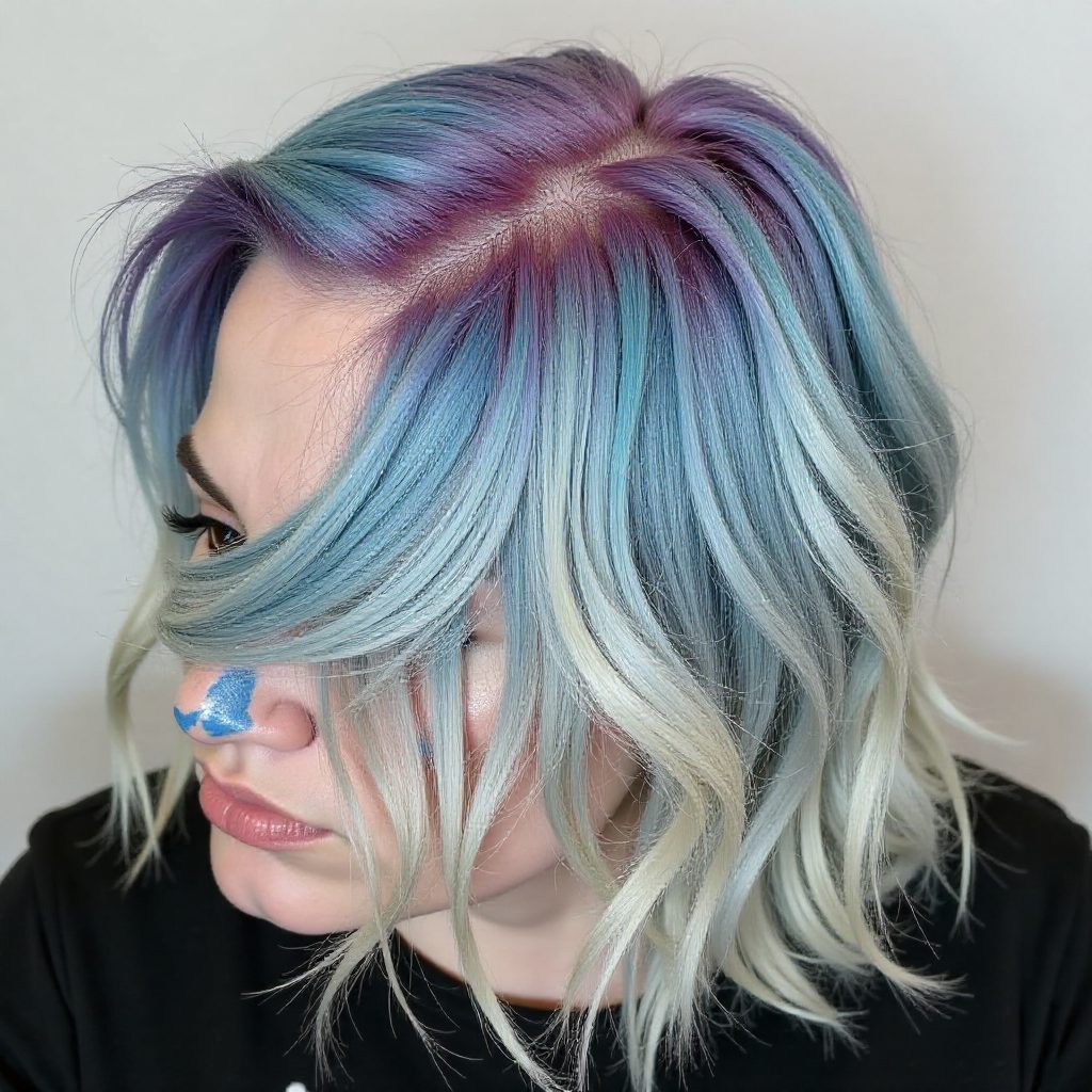 Medium Multi-Colored Pastel Hairstyle