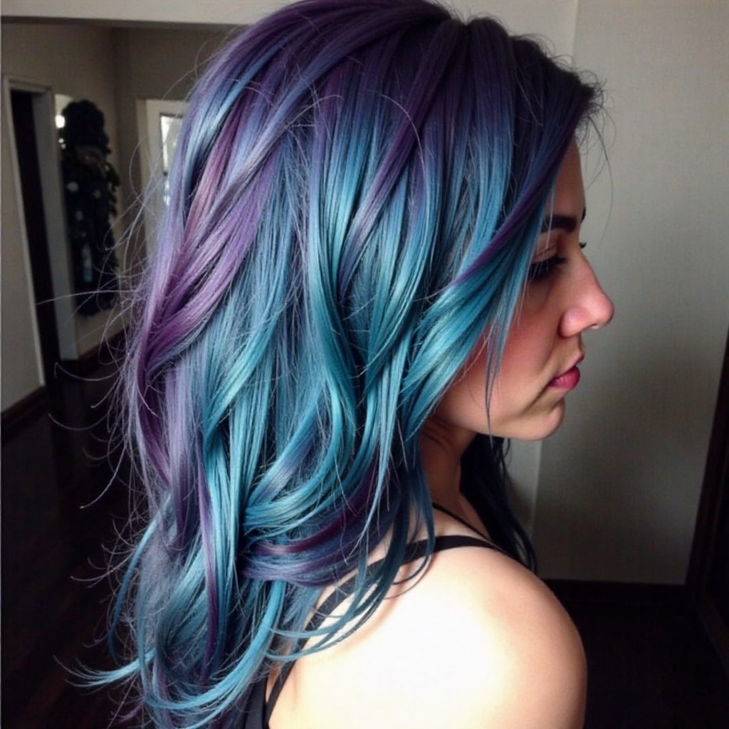 Blue, Teal And Purple Highlights