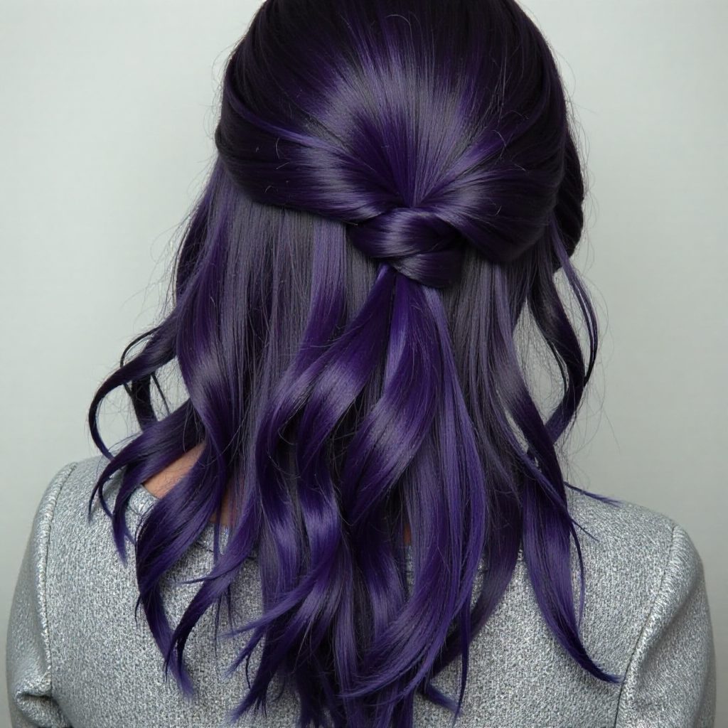 Black Hair With Subtle Rainbow Highlights