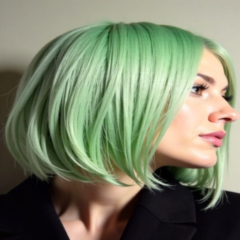 Blunt Pastel Green Bob