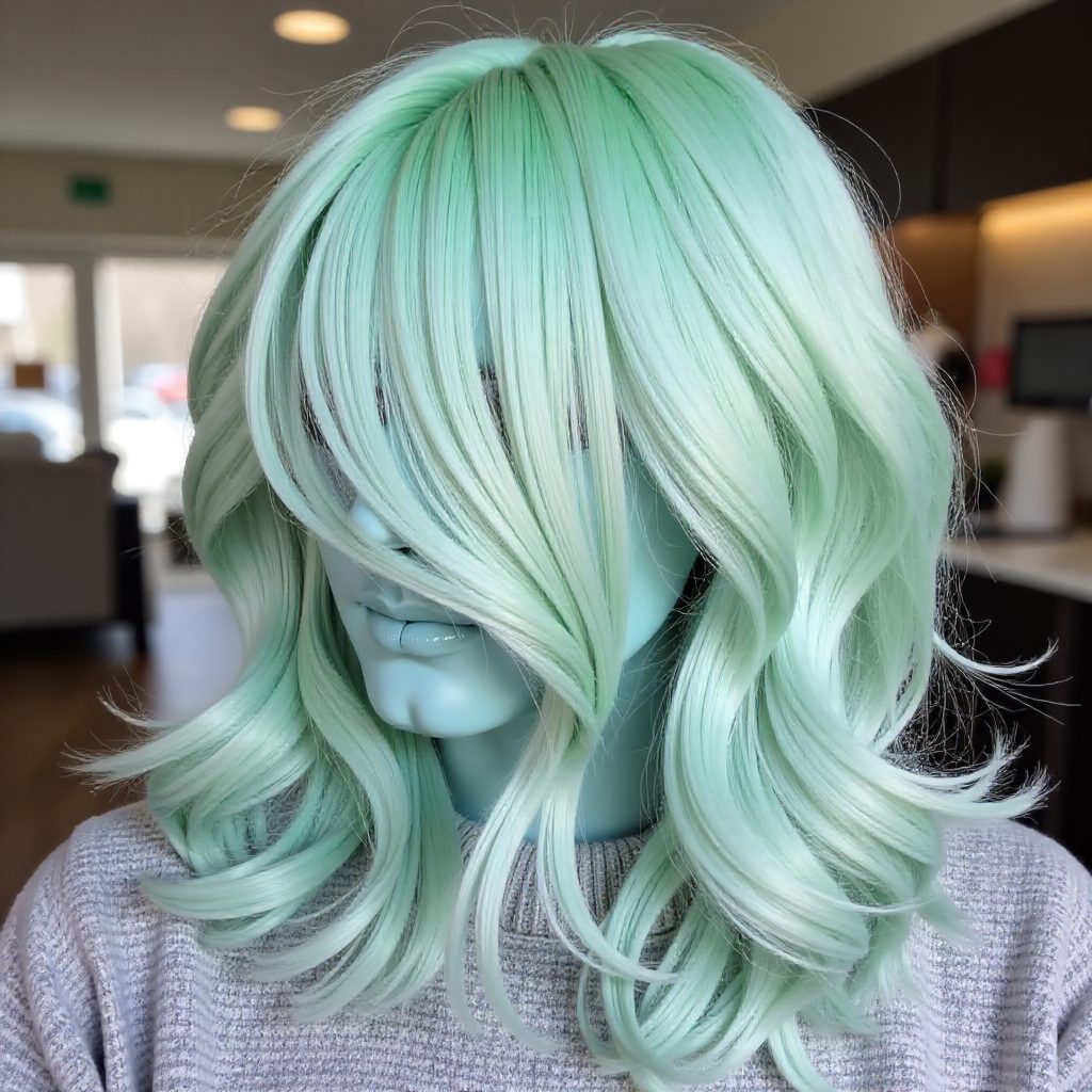Mint To Silver Ombre Lob