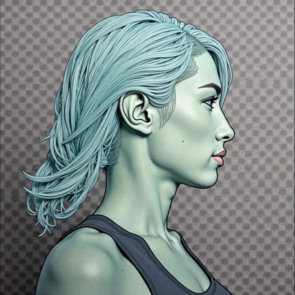 Light Mint Hair With White Highlights
